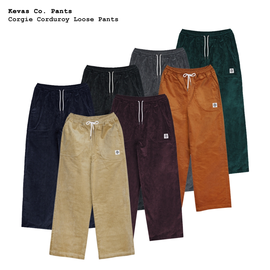 Kevas Corgie Corduroy Loose Pants