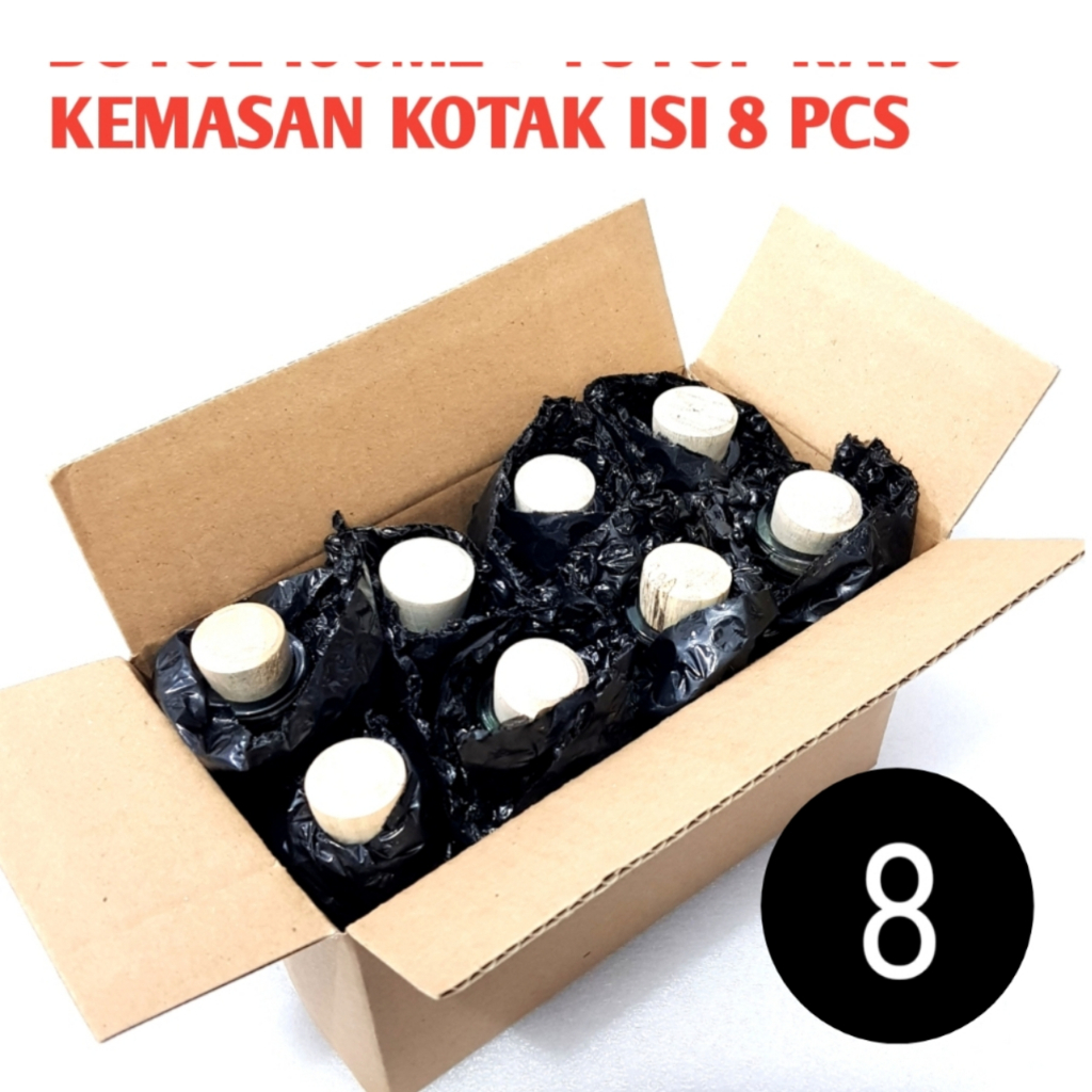 BOTOL ASI 100ML TUTUP KARET / KOTAK / botol asi kaca 100ml