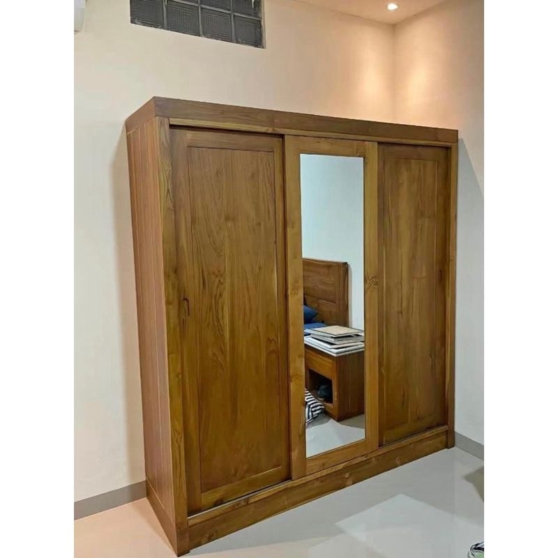 Lemari Sliding Jati Minimalis/lemarai Sliding Kaca Minimalis