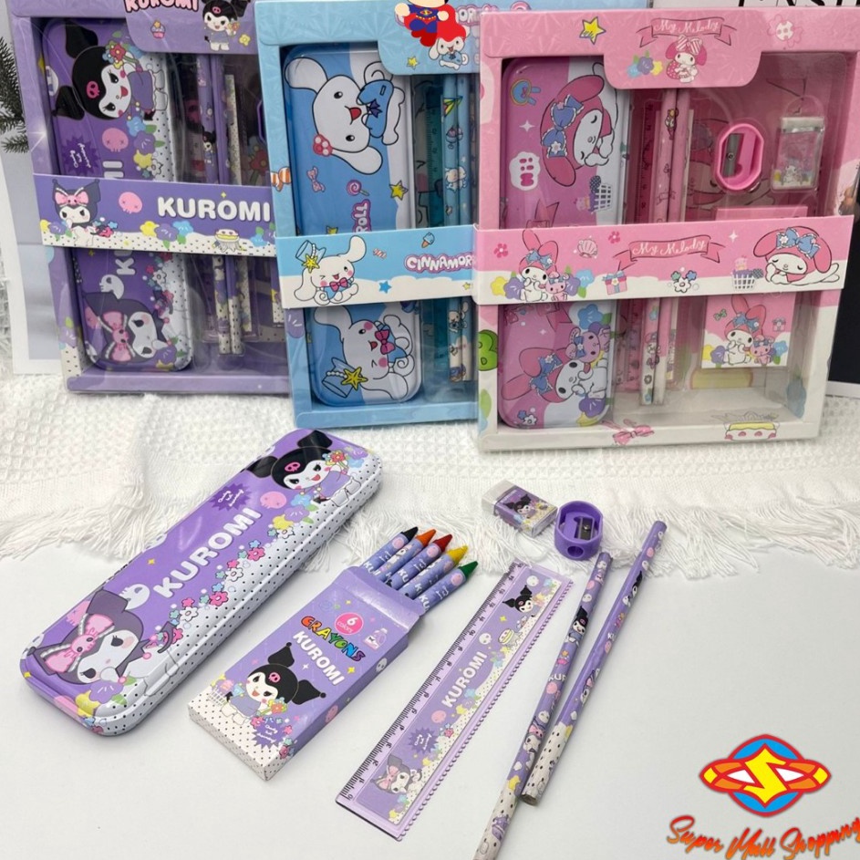 

Grosir Terbaru SMS Paket Alat Tulis Set 7 in 1 Set Stationery 7in1 Karakter Kartun Alat Tulis Anak Sekolah Penghapus Pengaris Kotak Pensil Penggaris Crayon