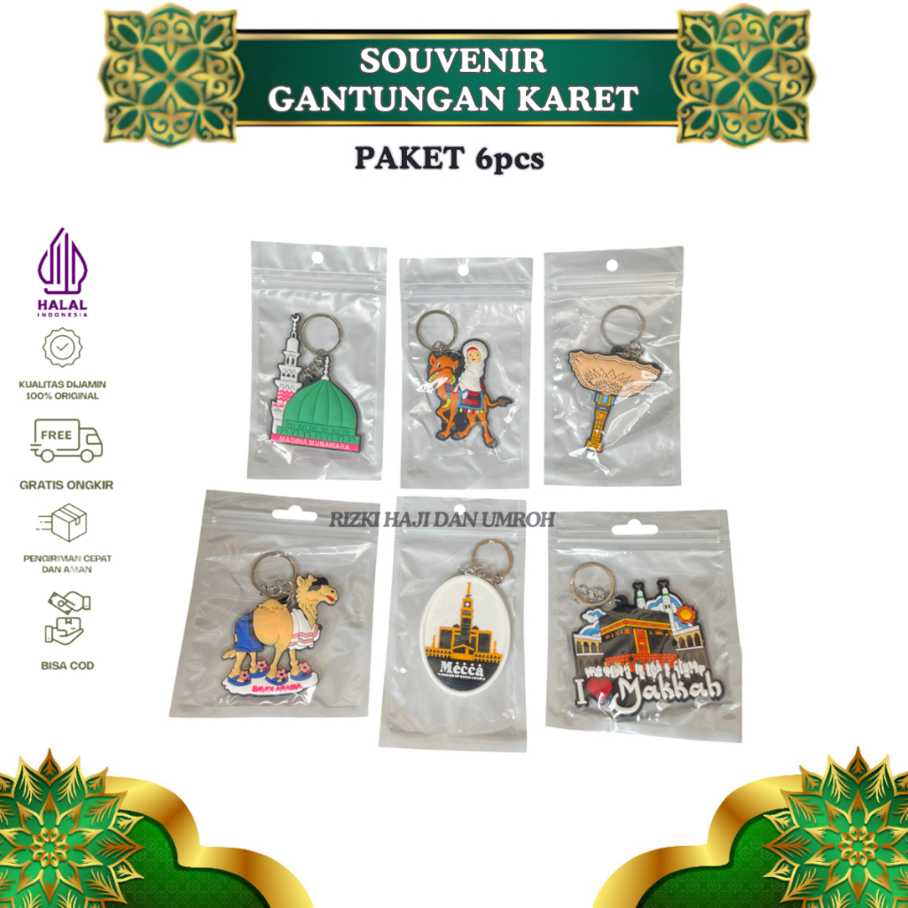 GANTUNGAN KUNCI KABAH UNTA BAHAN KARET OLEH OLEH HAJI UMROH per 6 pcs