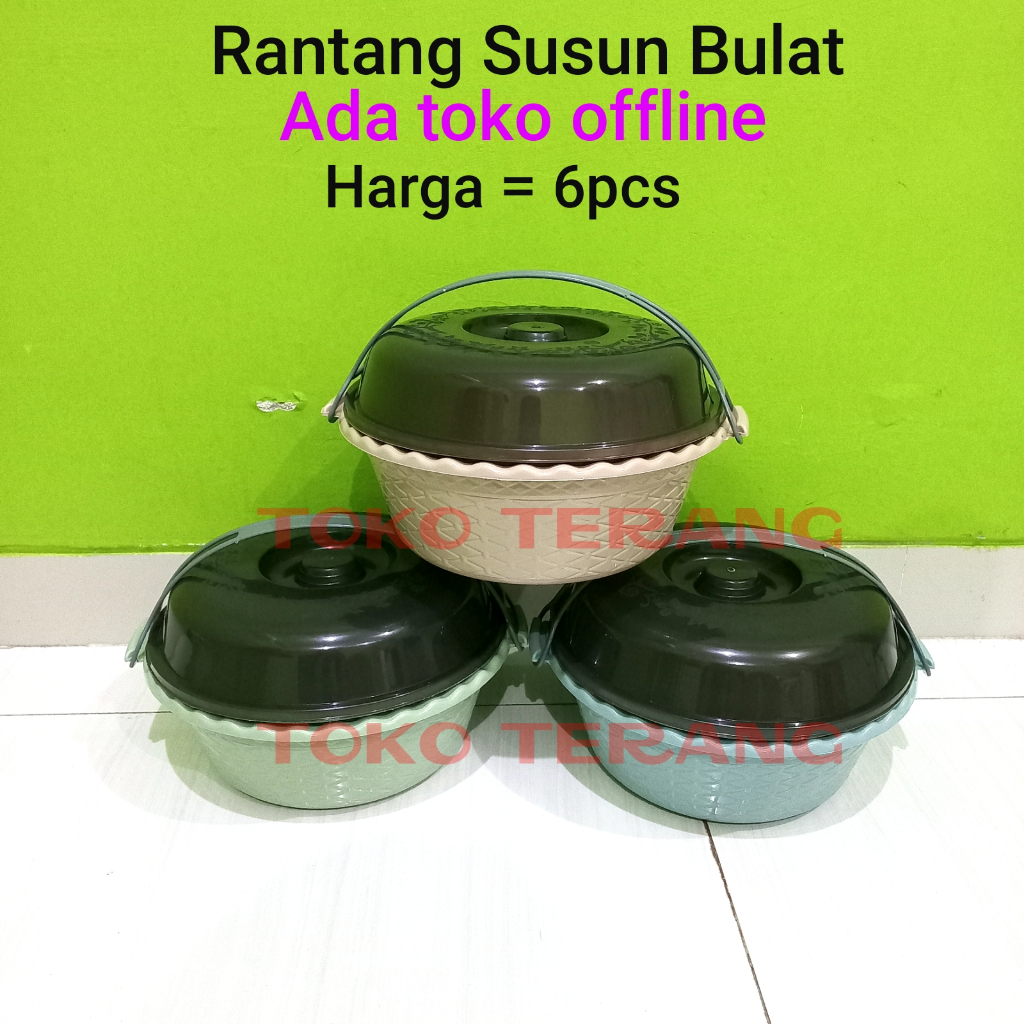 6PCS Rantang susun bulat rantang hajatan besar rantang plastik rantang piknik souvenir berkatan sela