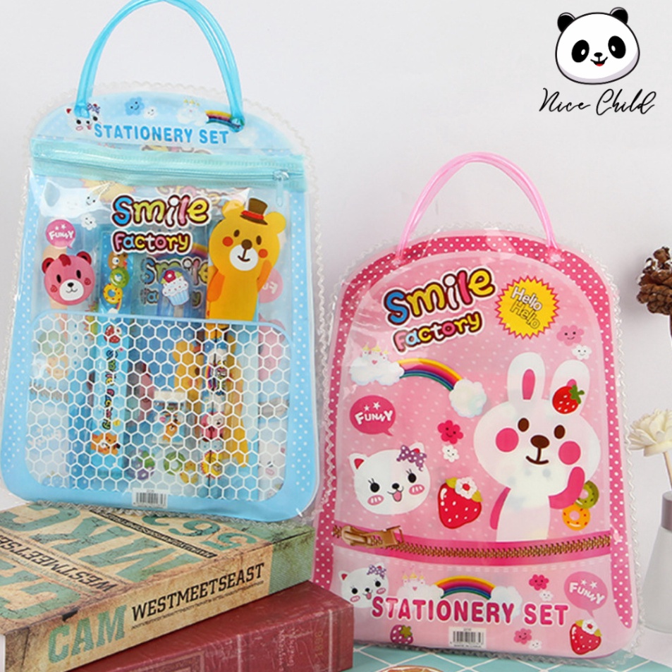 

Banyak Peminat NICE CHILD Stationery Set 6 in 1 Free Bag Alat Tulis Anak Sekolah Buku Pulpen Penghapus Pengaris