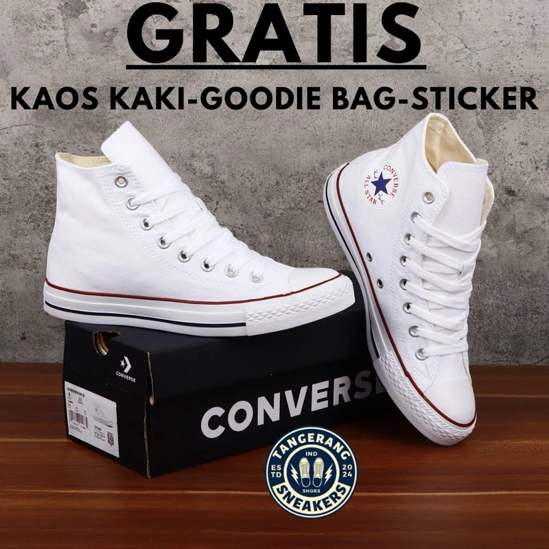 Sepatu Converse Allstar Hight White | Sepatu Pria Wanita | Converse Tinggi | Sepatu Sekolah Putih
