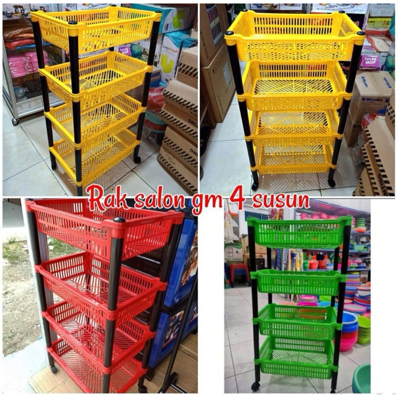 Rak salon GM 4 susun pakai roda