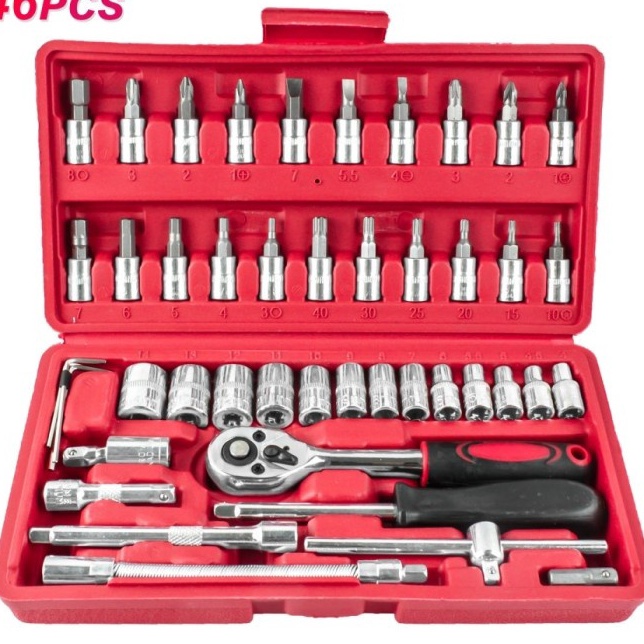 Lebih Hemat  Obeng Set 46 Pcs  Kunci Shock 46 Pcs  Set Kunci Shock Obeng Bengkel