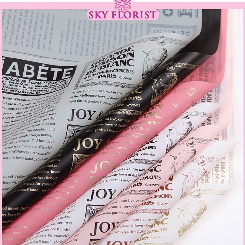 

Pasti Puas 2 LEMBAR Kertas Buket Bunga Cellophane Flower Wrapping Paper Waterproof Motif Koran KB641