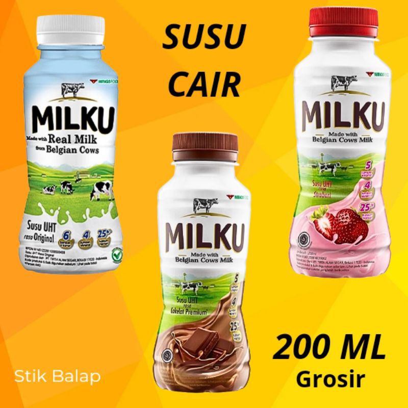 

Minuman Botol Susu Milku Rasa Original 200ml