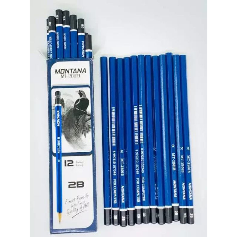 

Pencil Montana / Pencil 2B Biru MT2B01-B Isi 12 Pcs