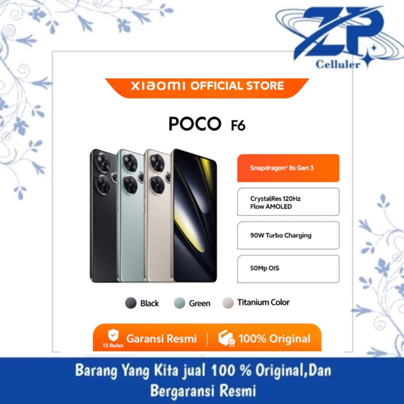 Xiomi Poco F6 Ram 8gb /Rom 256Gb garansi resmi xiomi