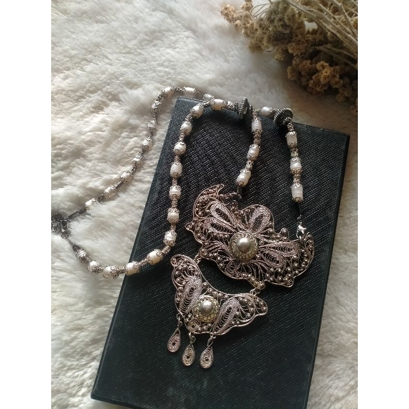 kalung jogja ethnic perak bakar