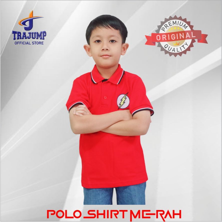 Polo Shirt Anak THE FLASH Lacoste CVC Pique 24s Premium Quality