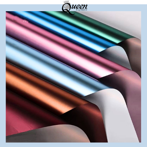 

Flower Wrapping Paper Cellophane GLOSY Mix Two Side Color Mix Kertas Bouquet Ecer 6050