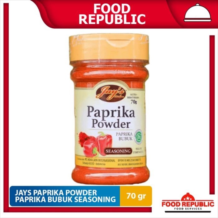 

Jays Kitchen Paprika Powder Seasoning 70 Gr Jay's Paprika Bubuk