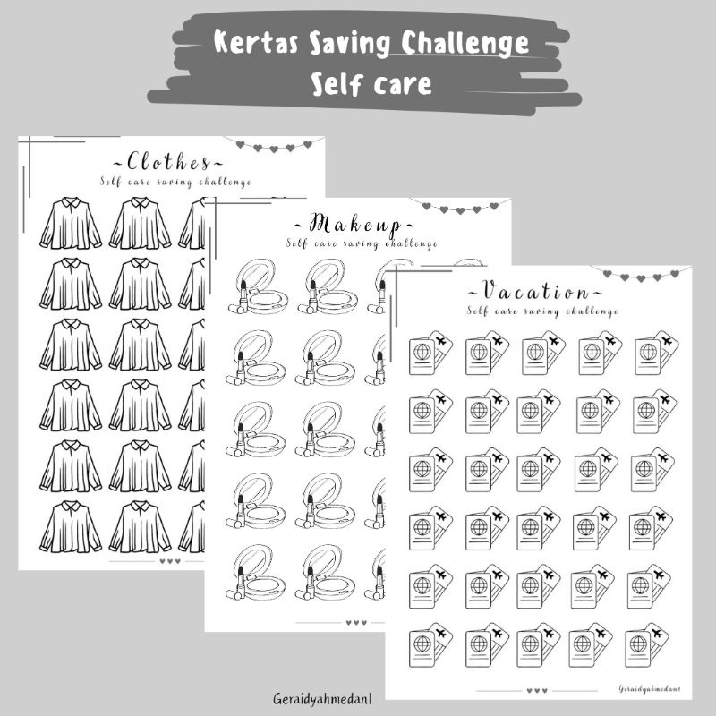 

Kertas Binder Saving Challenge Self Care A6
