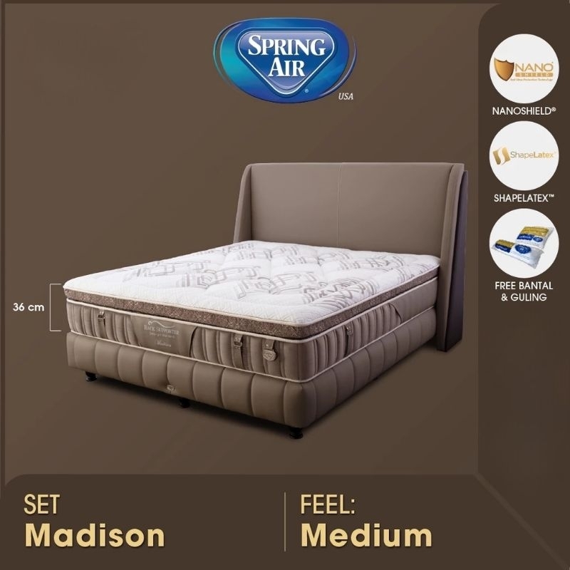Kasur Spring Air type Madison (Set Plus Divan Sandaran Morgan)