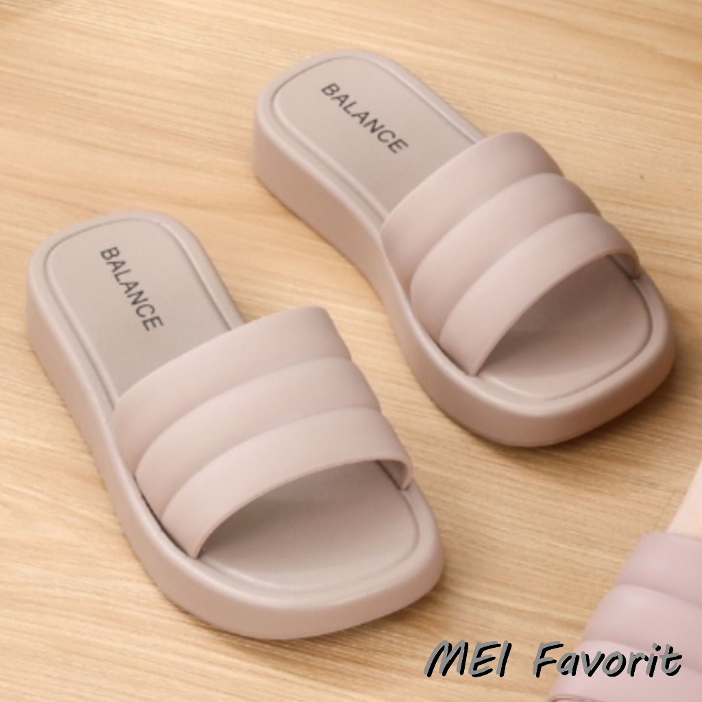 SENDAL FLAT SLOP WANITA IMPORT BALANCE COCOK UNTUK BERPERGIAN ATAU SANTAI DI RUMAH