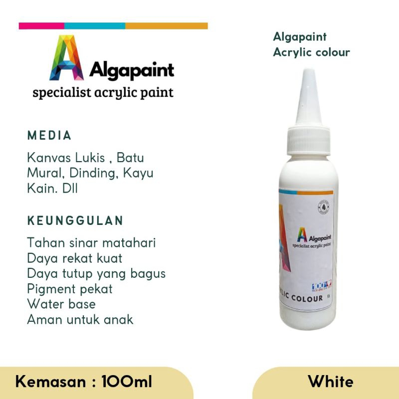 

Algapaint cat akrilik/cat lukis/cat mural/cat dinding/cat kayu/cat kain/CAT sepatu