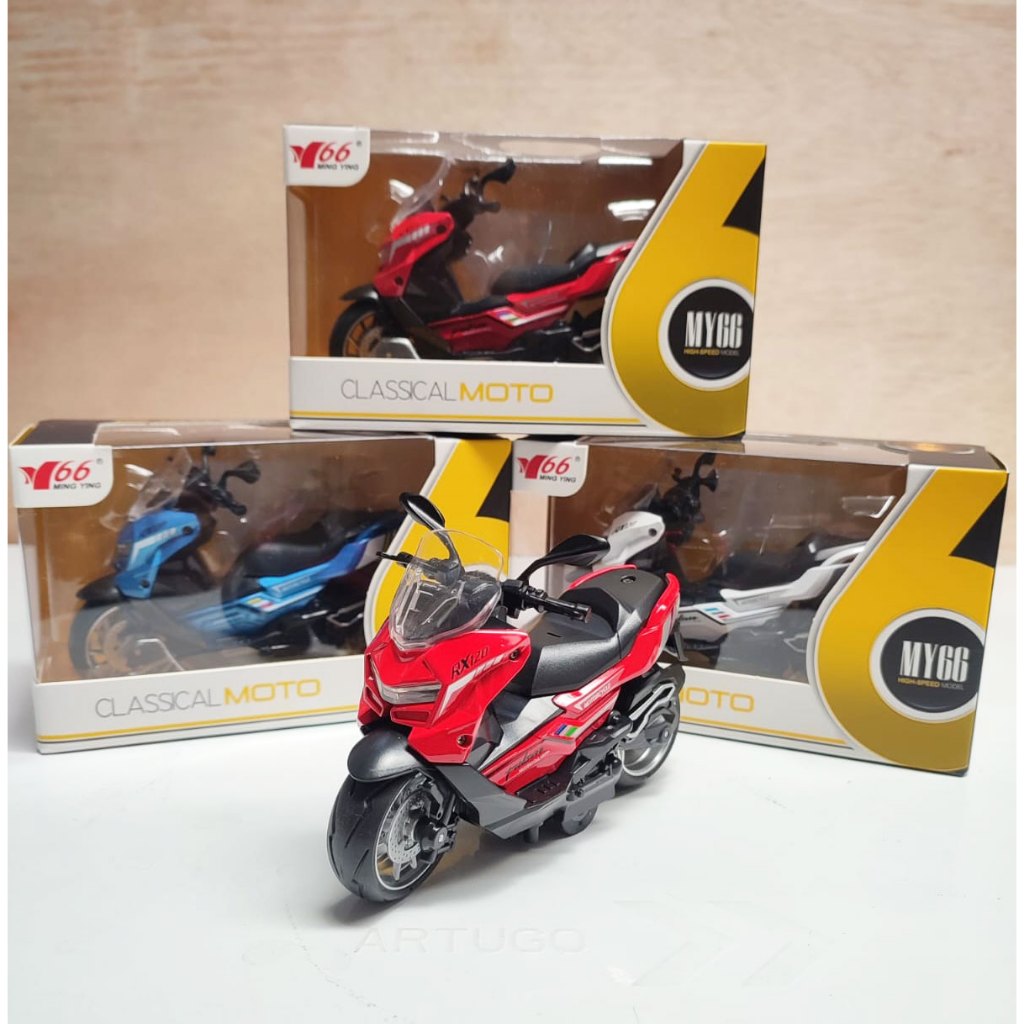 Mainan Anak Diecast Miniatur Motor Moto cross Motor Trail Scooter Skuter Nmax Motor Sport