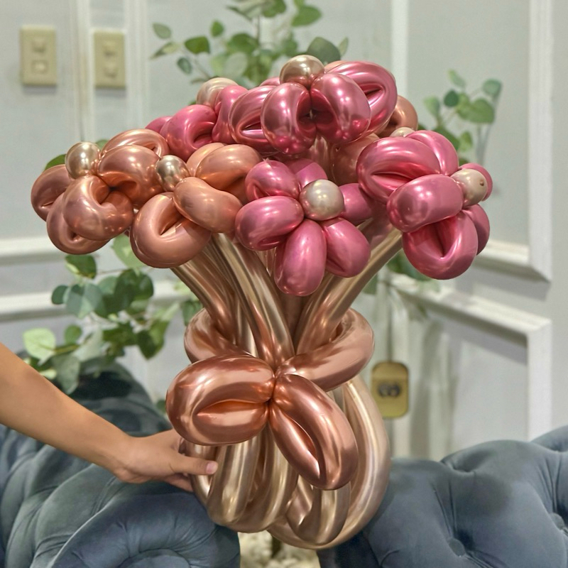 (PENDEK) BUKET BUNGA BALON TWIST, BOUQUET FLOWER BALLOON