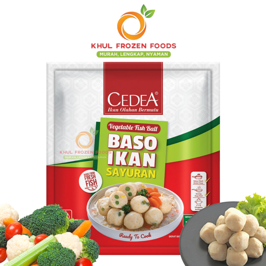 

Cedea Bakso Ikan Sayuran 500gr/ Bakso ikan dengan sayuran/ Surimi/ Suki-suki/ Olahan ikan