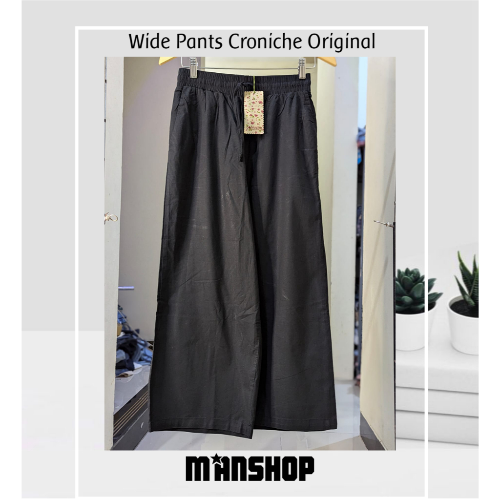 Corniche Wide Pants Cornice Celana Kulot Wanita Original Hitam