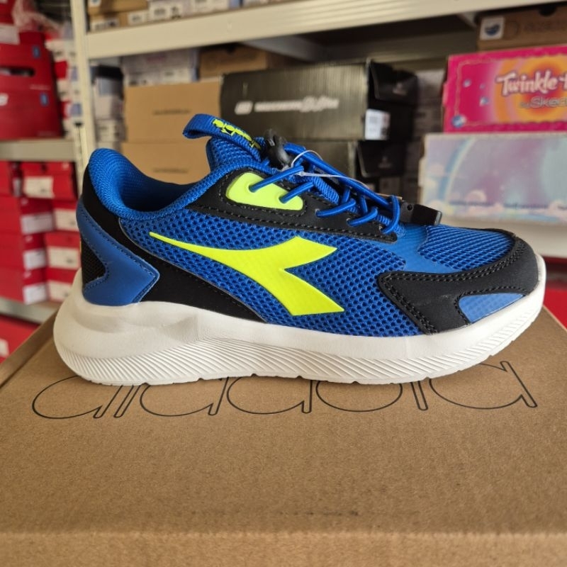 Diadora Sepatu Sneakers Anak - KordobaJR Biru Hitam| Boys Kids Sneakers Shoes Diadora Blue Black Ori