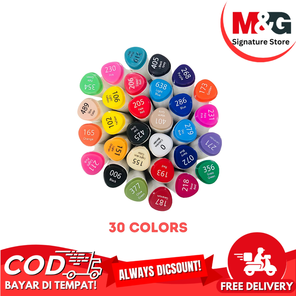 

Spidol Double Marker 2 tip M&G Spidol Tip Board & Tip Fine Marker 30 Warna #APMV09C3 - SATUAN