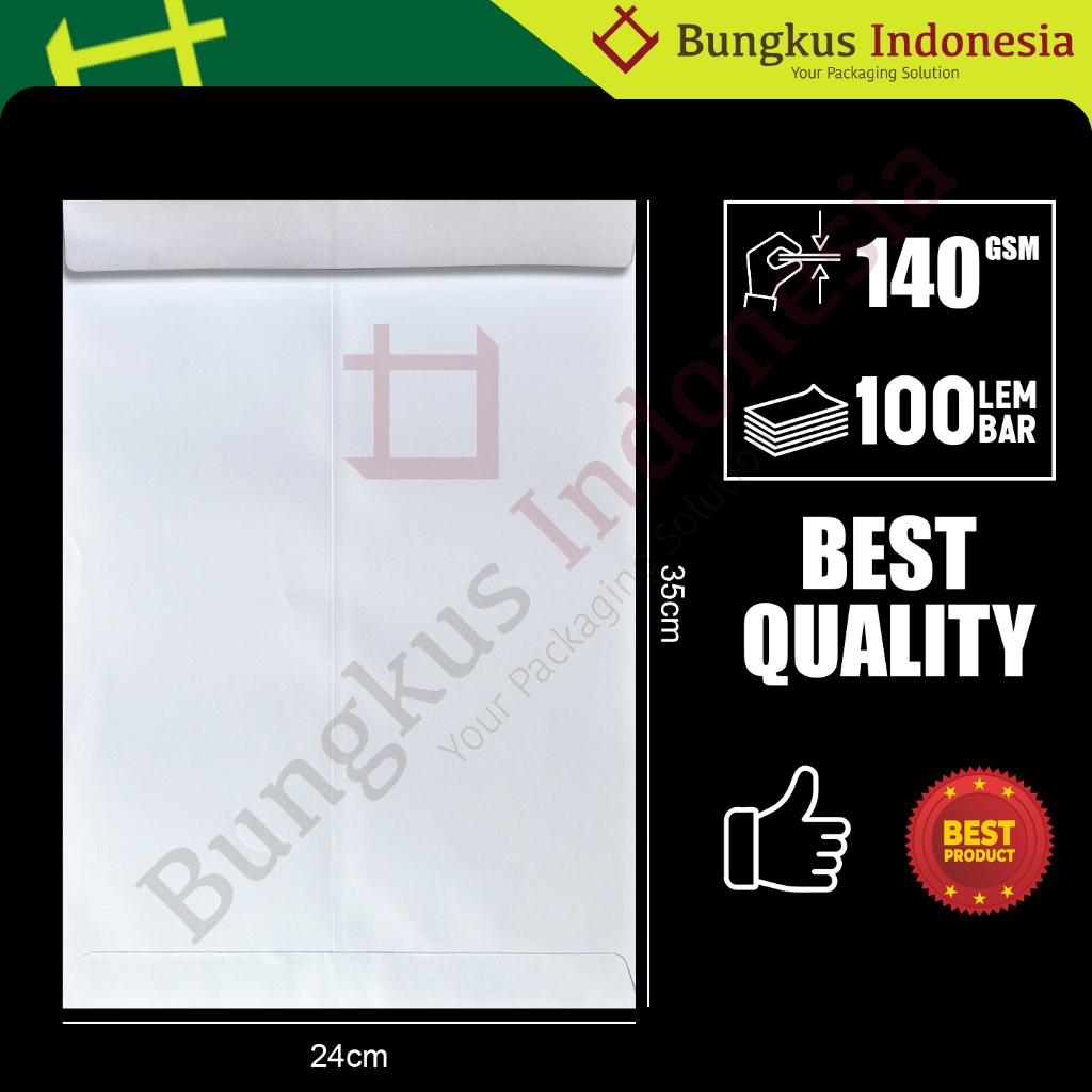 Amplop Folio Putih 140gr / Amplop Putih Tanpa Tali
