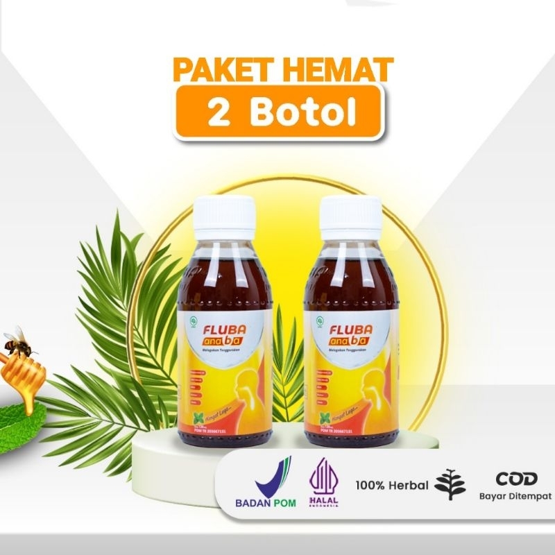 

PAKET 2 BOTOL | FLUBA ANABA - Madu Herbal Ampuh Atasi Flu Dan Batuk Anak