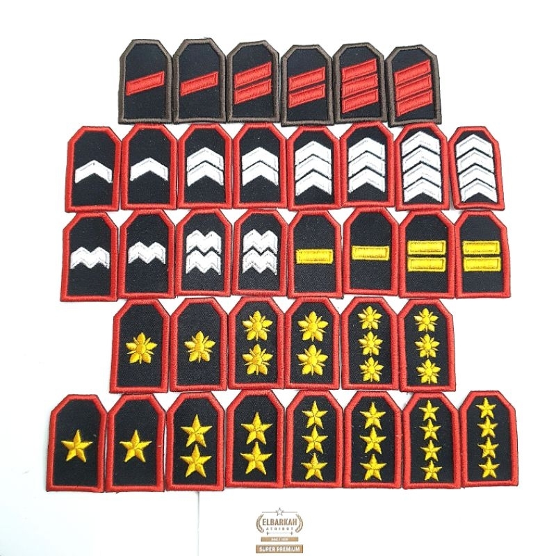 PANGKAT PDL HITAM LIS MERAH ATRIBUT POLISI KERAH BHARADA BHARATU BHARAKA BRIPDA SAMPAI KOMBES BRIGJE