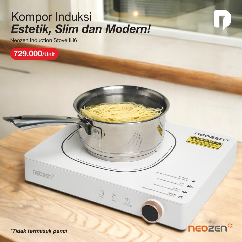 Kompor Induksi Neozen IH6 - 30 cm, 990W, Touch Screen, Panas Merata