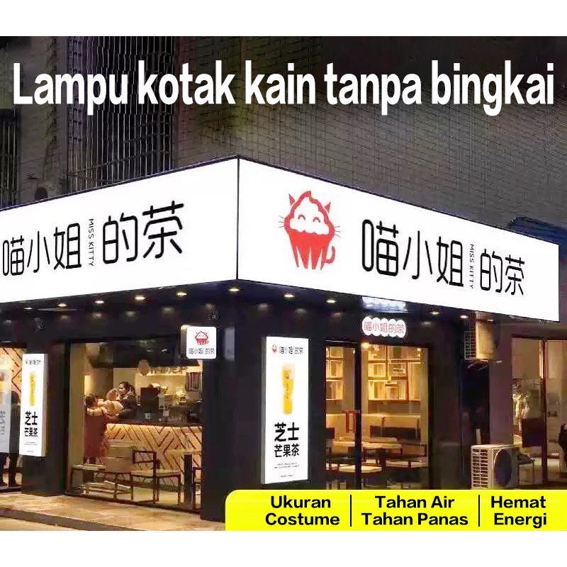 LAMPU KOTAK NEON | NEON BOX CUSTOM | UK 2x1 M | 1 SISI | Tebal 8 CM | INDOOR & OUTDOOR