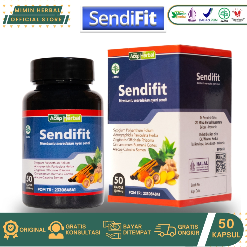 SendiFit Acep Herbal Original 50 Kapsul BPOM