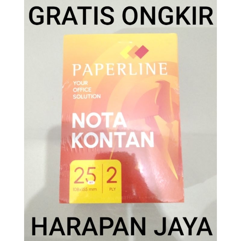 

PAPERLINE 2 Rangkap Kecil Buku Nota Kontan 2 Ply NCR / K2 Per Pak ( ISI 10 BUKU )