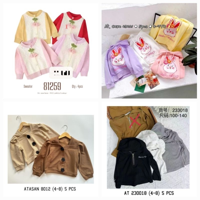 outer rajut anak perempuan import/atasan anak perempuan/hoodie anak perempuan import/sweater/cardiga