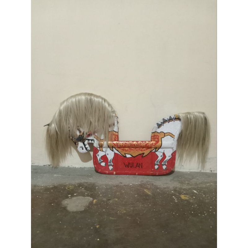 rambut kuda lumping super warna putih depan belakang