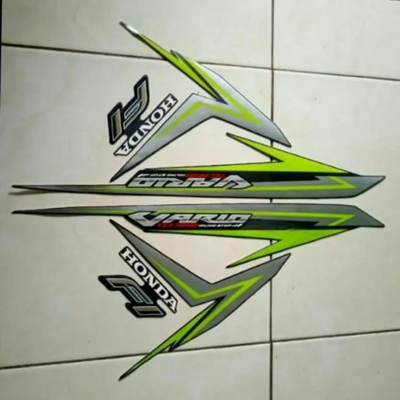 Striping Stiker Honda Vario 125 Led Th 2016 Warna Hitam Hijau