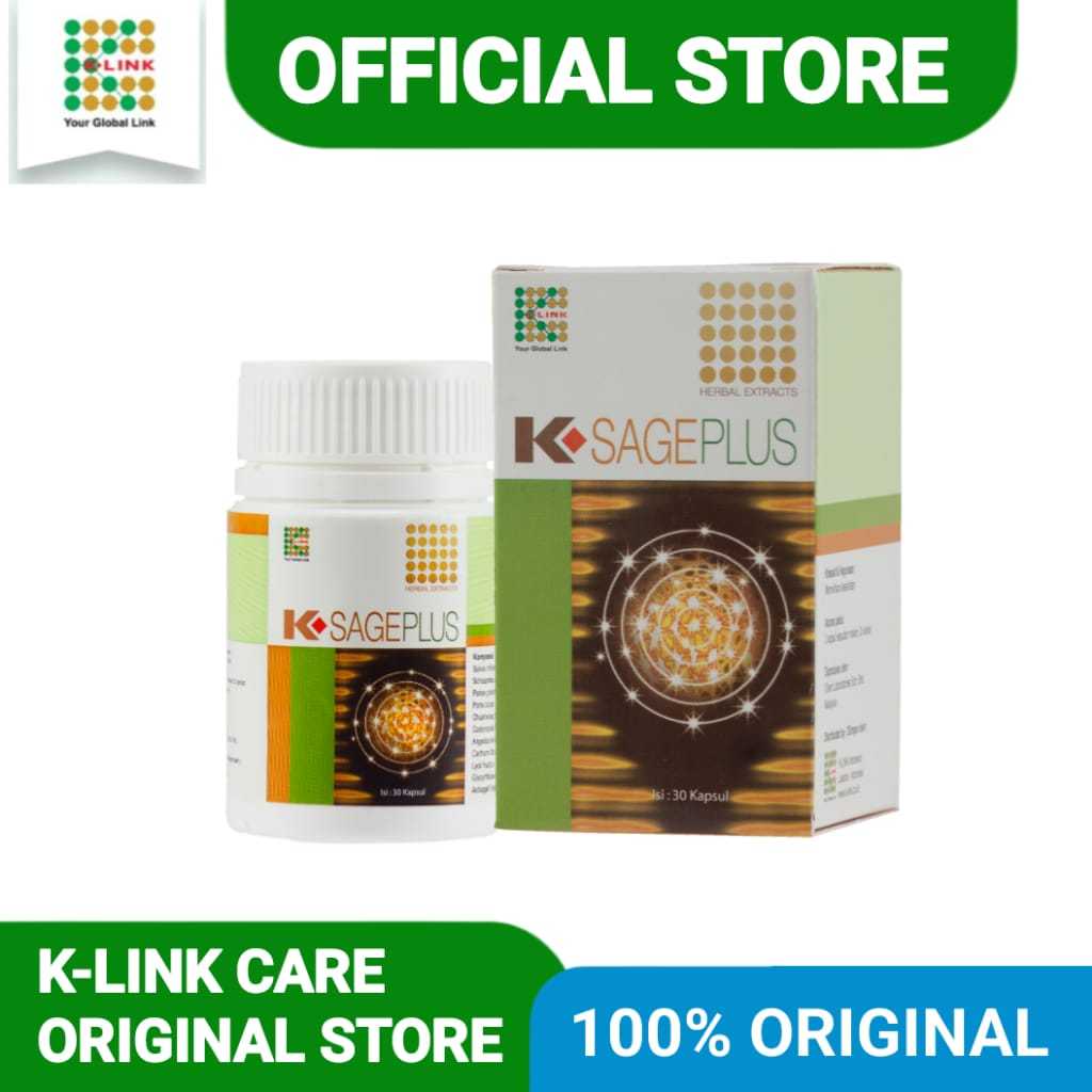 K Link Sage Plua.Sage Plus K link.1 Botol Berisi 60 Kapsul.Sage Plus Original K-link.Expire Date 04-