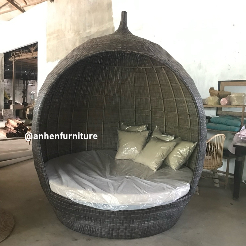 Gazebo Rotan Sintetis / Sofa Santai Rotan Sintetis / Daybed Rotan Sintetis / Gazebo Model Kubah