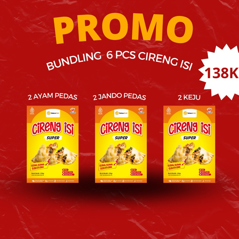 

Bundling 6 bungkus cireng isi - bundling cireng isi super