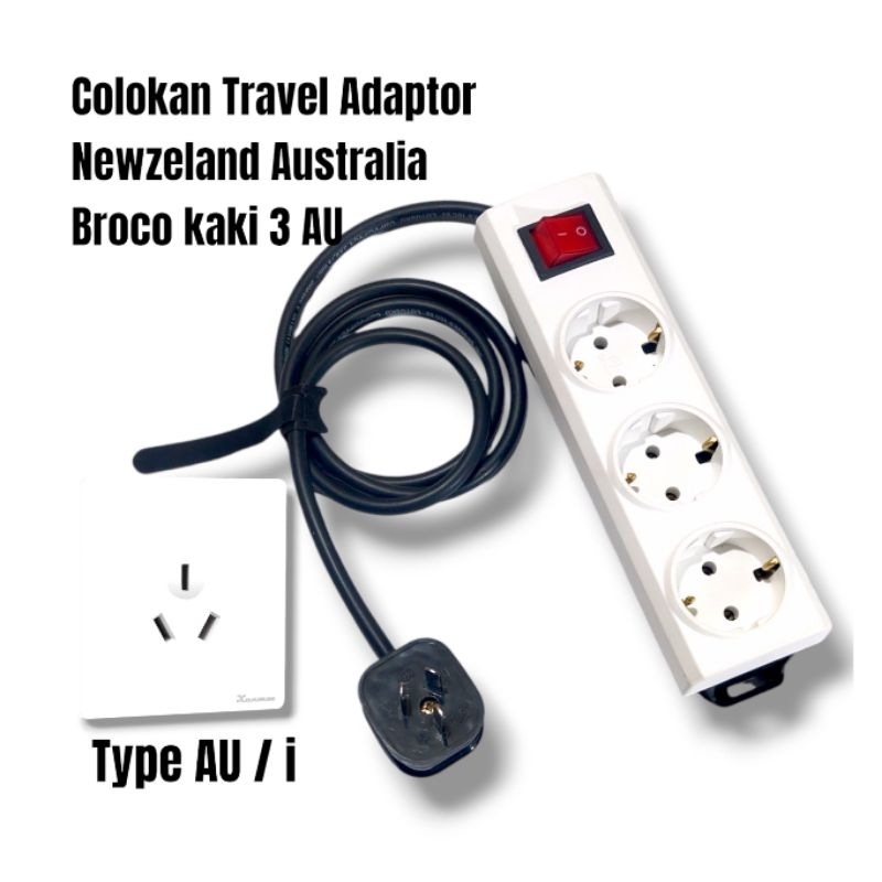AEBRAND Colokan Listrik Over Steker Australia Plug Konverter Adapter Adaptor Converter New Zealand C