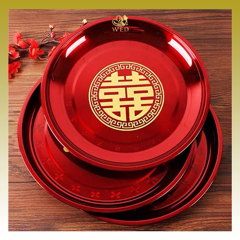 WED Nampan Baki Sangjit Teapai Bahan Seng  Talam Pernikahan Teapai Ukuran 36cm SMB17