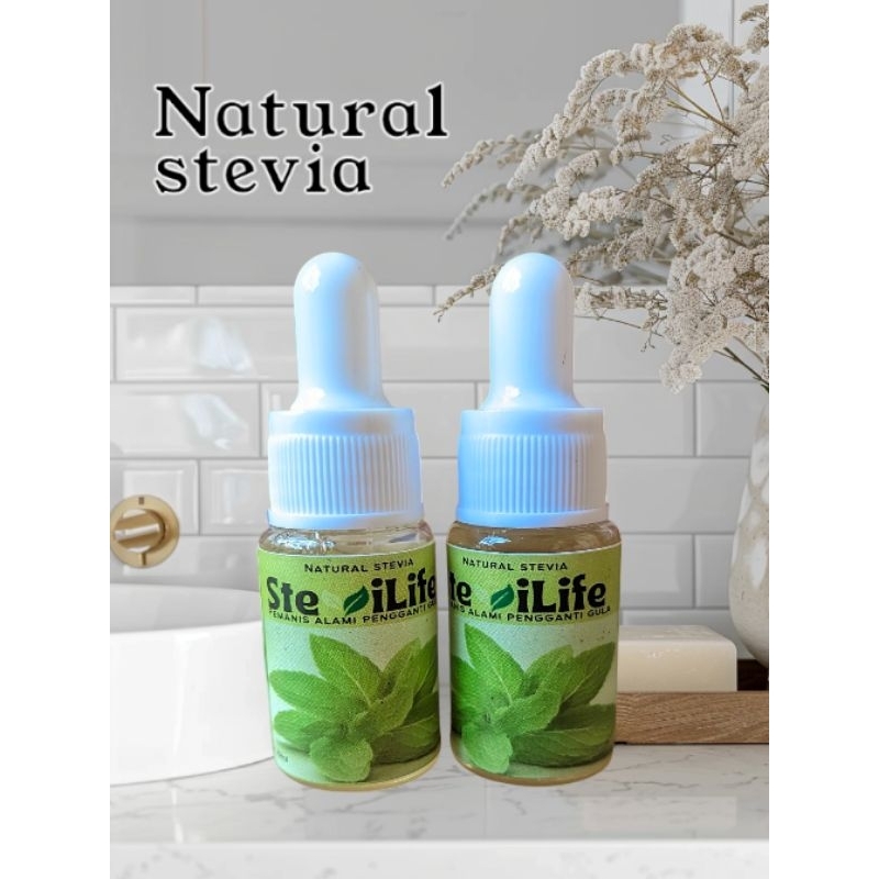 

PAKET 2 pcs STEVILIFE stevia tetes pemanis alami pengganti gula nol kalori murni 100% tanpa campuran 10ml