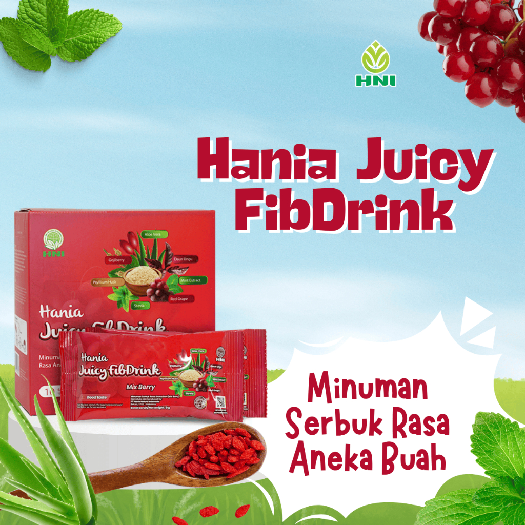 

Hania Juicy Fibdrink Mixberry HNI HPAI/ Melancarkan Bab /Mencegah Sembelit
