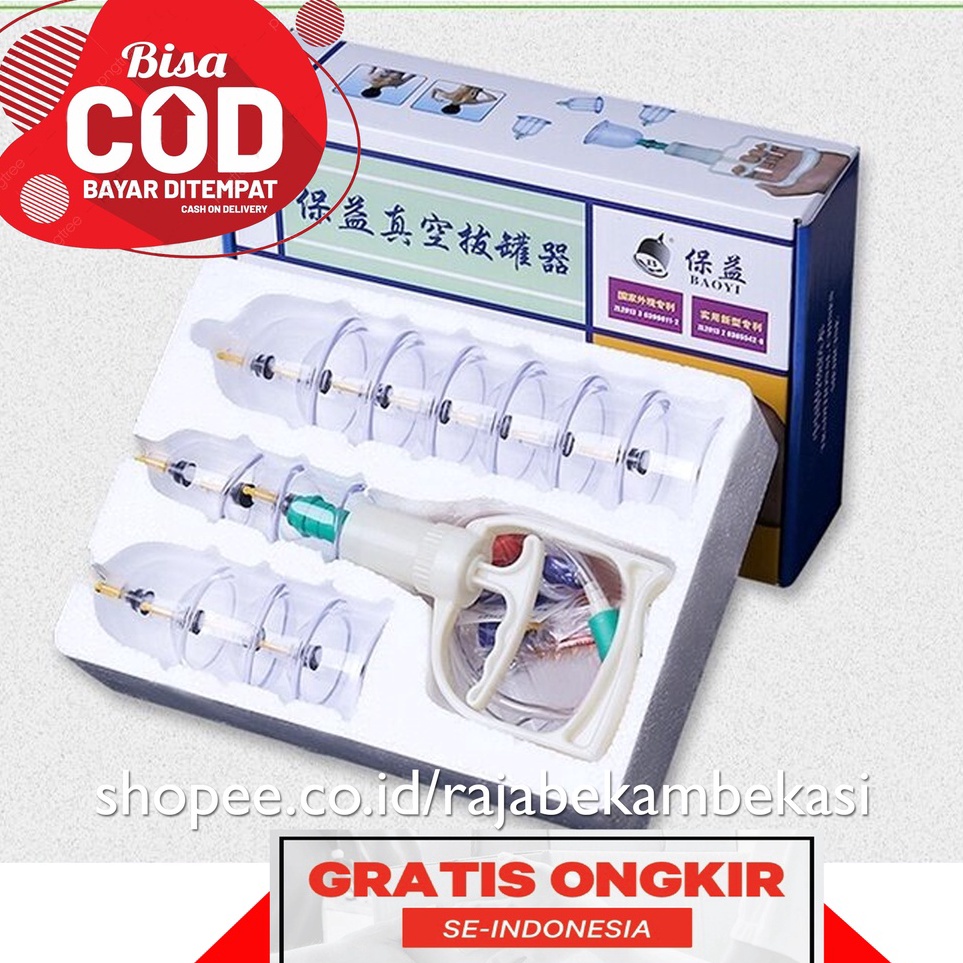 Paling Terjamin  Alat Bekam isi 18 Kop Baoyi Kop Tebal Kualiatas Bagus  Set Bekam isi 18 Kop