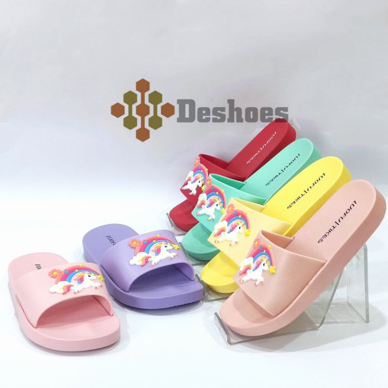 LUOFU F 3112 - E53 SIZE 30-35 | Sandal Anak wanita Selop/Motif Kartun