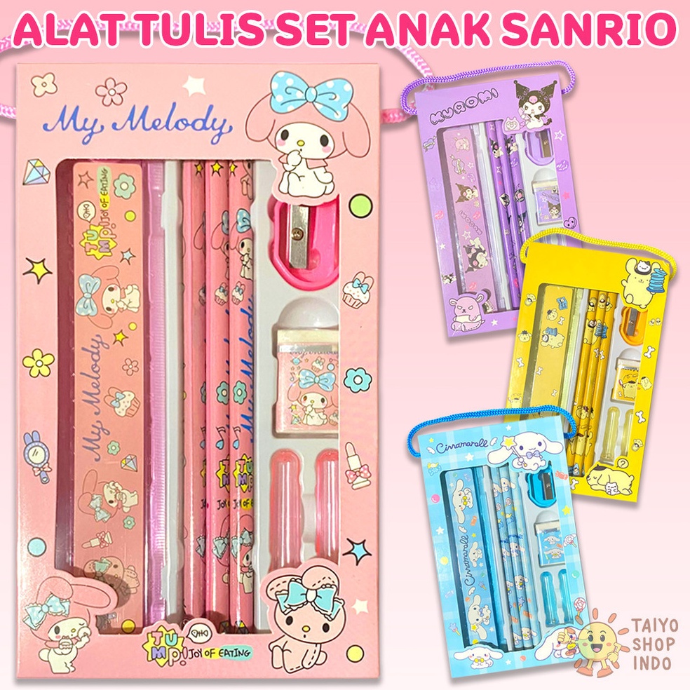 

Super Laris Manis TAIYO Alat Tulis Set Anak Sanrio Stationary Karakter Pensil Penghapus Rautan Penggaris Sekolah Kartun Perlengkapan