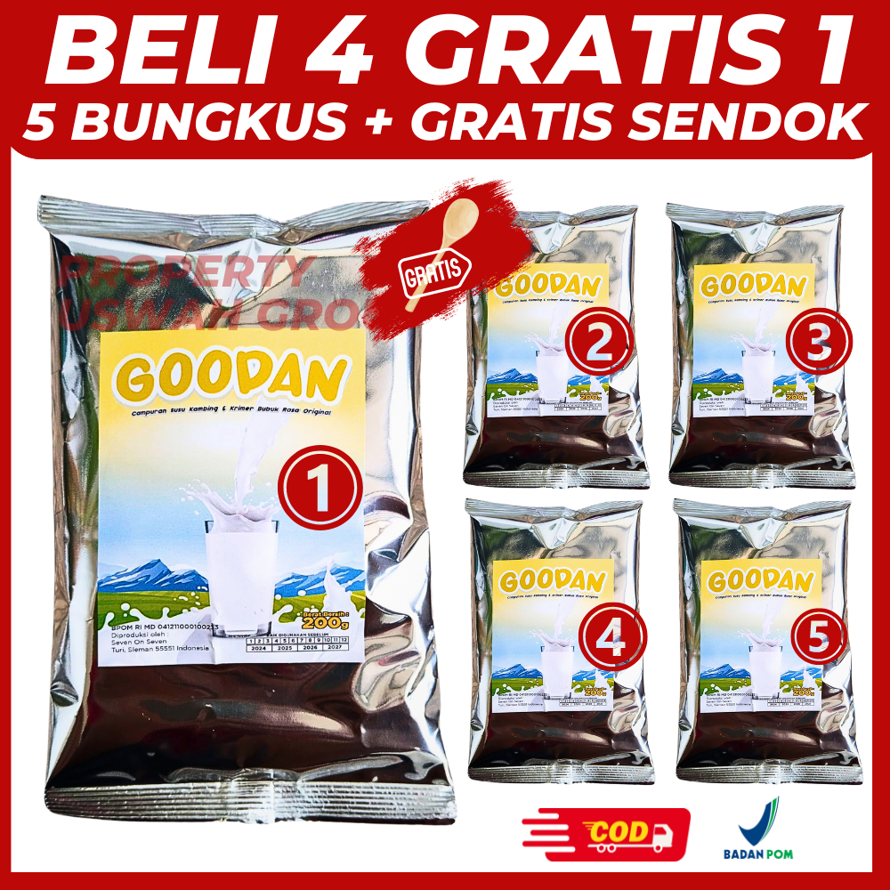

Susu GOODAN untuk Penggemuk Badan - Pengemuk Badan - Penambah Berat Badan - Penambah BB - Gemuk Badan Wanita Pria Anak Anak Dewasa BPOM