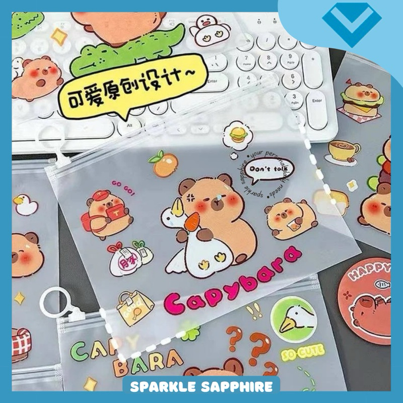 

CAPYBARA POUCH ZIPLOCK Zipper Pouch Tas Kosmetik Makeup Cosmetic Bag Kotak Pensil Tempat ATK Alat Tulis